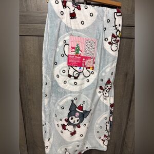 New Hello Kitty & Friends Gray Christmas Snowglobes 50"x70" Blanket On Hanger
